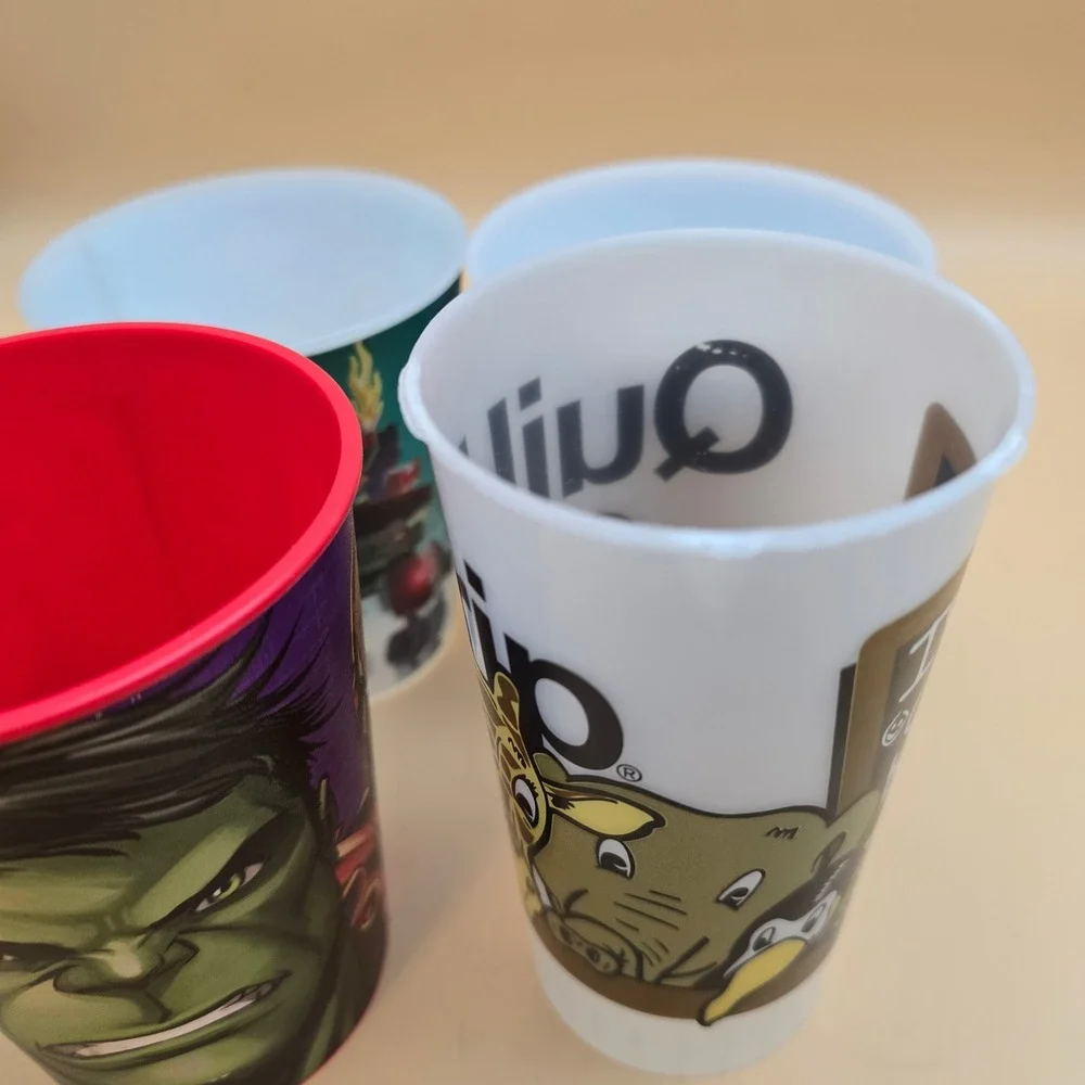 Marvel Avengers LEGO Movie Kwik Trip Plastic Souvenir Cups Lot of 4 Iron Man